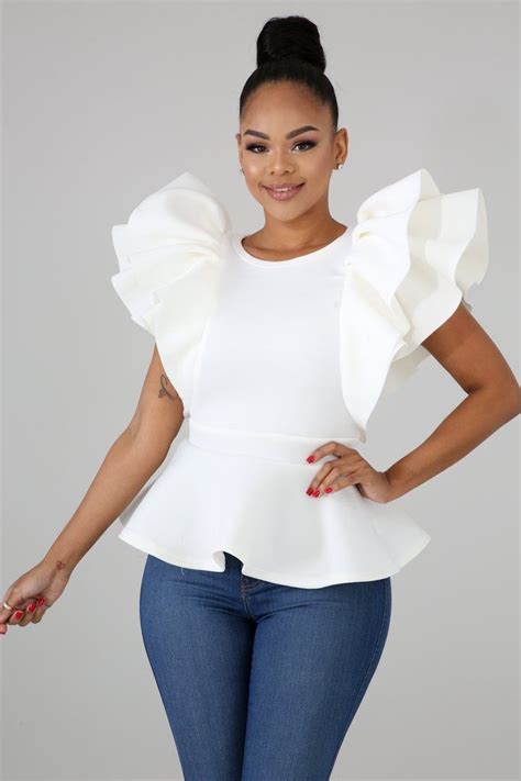 white peplum sleeve top celine|WOMEN'S LUXURY WHITE SHIRTS AND TOPS .